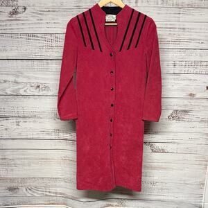 Vintage 70s Skinner Ultra Suede Dress Red Small